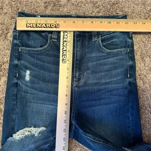 American Eagle distressed Curvy Super High Rise Jeggings‎ dark wash size 4 thumbnail 8