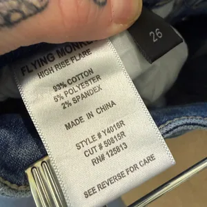 Flying Monkey Vintage Inspired High Rise Faded Distressed Flare Jeans Size 26 thumbnail 7