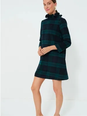 Tuckernuck Medium Blackwatch Daphne Dress Plaid Green Wool Holiday Christmas thumbnail 6