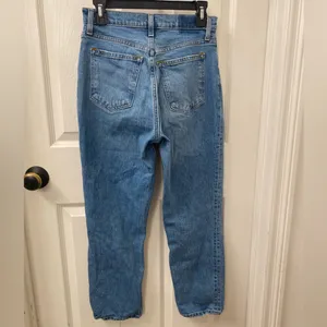 Abercrombie & Fitch Light Blue High Rise Straight Leg Jeans thumbnail 5