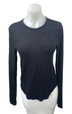 Abercrombie & Fitch Women's Black Crewneck Long Sleeve Tee T-shirt Top Size M thumbnail 1