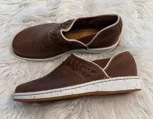 Justin Boots Brown Leather Slip-On Loafers with White Midsoles size 8 BNWOT thumbnail 1