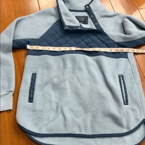 Abercrombie & Fitch Blue Snap-Front Fleece Quilt Chest Panel Tunic Size‎ S thumbnail 11