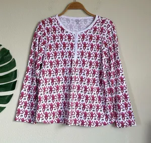 Roller Rabbit Women's Henley Monkey Print Pajama Top thumbnail 1