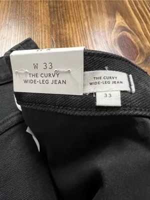 Madewell The Curvy Wide-Leg Jean in Black Frost Super Stretch Size 33 NWT thumbnail 13