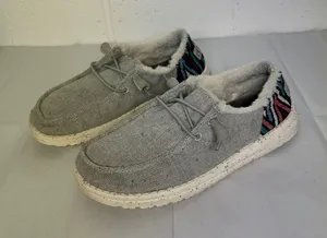 Hey Dude Wendy Funk Wool Grey Aztec Back Slip On Loafers Size‎ 6 thumbnail 1