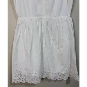 J.Crew Eyelet Mini‎ Dress 8 White Excellent Scalloped Surplice V-Neck thumbnail 7