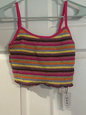 Cider Crop Top Knit Striped thumbnail 1