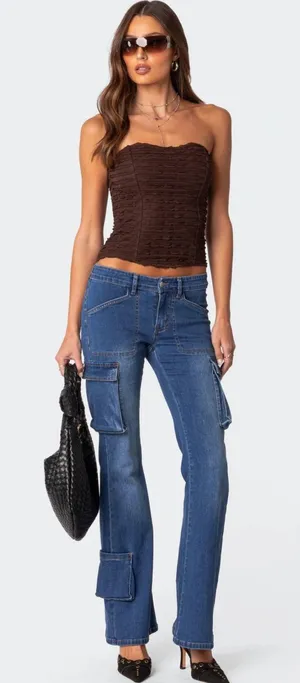 Edikted Ruffled Corset Top thumbnail 1