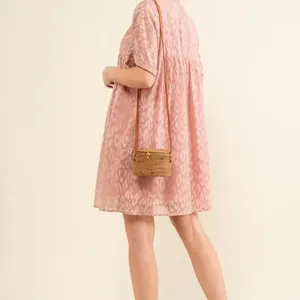 And The‎ Why Woven Leopard Baby Doll Roll-Sleeve Casual Dress thumbnail 3