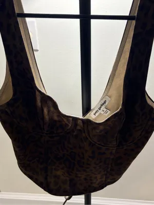 PrettyGarbage Leopard Print Bustier Top thumbnail 2