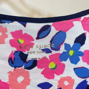 Kate Spade Pajama Set‎ Multi Color Floral Ruffle Trim Womens Small NWT thumbnail 4