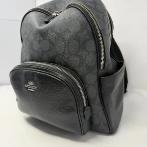 Coach Court Signature Canvas Pebble Leather Backpack Black Women One Size thumbnail 16