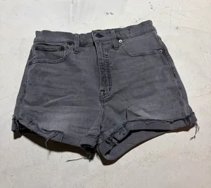 Madewell high-rise Washed Black Denim Cutoff Shorts 27 thumbnail 1