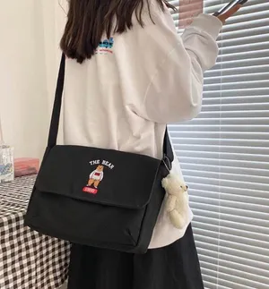 Canvas Crossbody Bag Brown thumbnail 1
