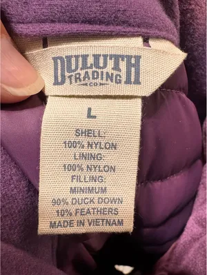 Duluth Burgundy Quilted Puffer Duck Down Long Vest L Collar Layering Cabincore thumbnail 8