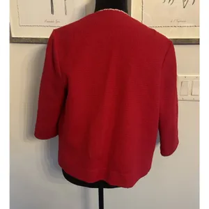 VTGButte Knit Blazer Womens Jacket Wool Marked Size14 Retro 60s Jackie Old Money thumbnail 2