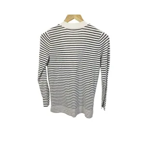 Loft Womens Cardigan Sweater Gray Striped Long Sleeve V Neck Knit Side Slit‎ XS thumbnail 2