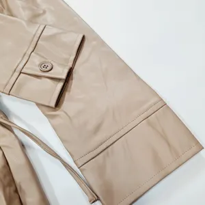 Superdown Chantel Leather Romper in Nude Medium thumbnail 6