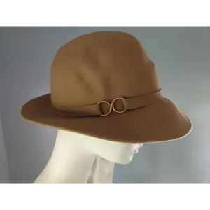Vintage Lady Kangol USA Bucket Hat Cap Women's 100% Wool Grouse‎ Camel Color thumbnail 13