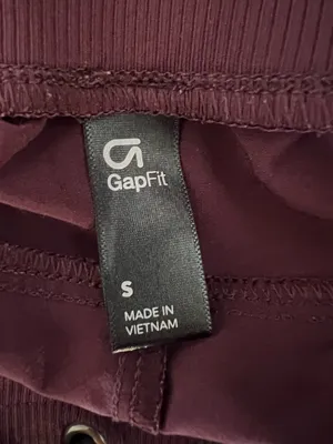 GapFit Tech High Rise Zip-Hem Joggers Maroon size Small pockets drawstring thumbnail 4