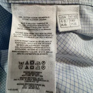 Brooks Brothers Regent‎ Dress Shirt Mens 17.5 32/33 Blue Micro Check Non-Iron thumbnail 6