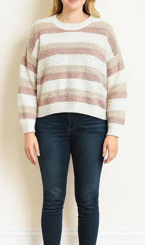 Hollister Size Small Pink and White Striped Sweater. thumbnail 1