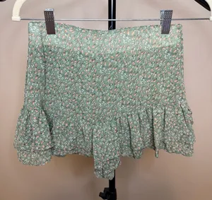 Altar'd State Green Floral Ruffle‎ Skort Size S thumbnail 1