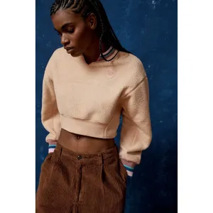 BDG‎ Urban Outfitters Women's M Crop Sherpa Fleece Varsity Streetwear Gorpcore thumbnail 4