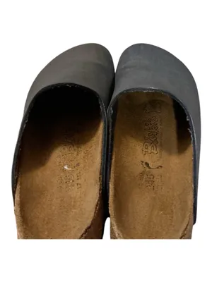 Vintage Birki's by Birkenstock Navy Blue Suede Leather Clogs - Size EU 38 / US Women's 7 (M5) thumbnail 4