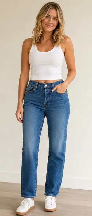 Levis‎ Wedgie Straight High Rise Blue Jeans 34964-0207 Size 29x28 thumbnail 1