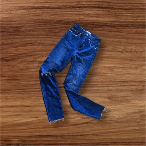 Pistola baggy jeans, dark denim, distressed high waist zip bottom size 23 thumbnail 2
