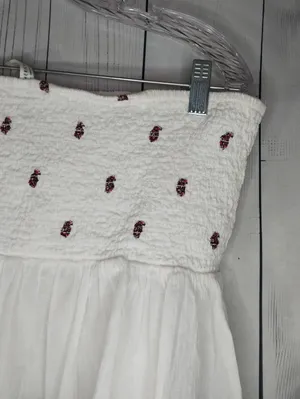 American Eagle Handkerchief Hem Smocked Babydoll Boho Peasant Tube Top thumbnail 8
