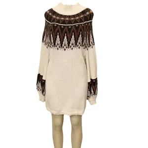 NWT $198 Free People Size XSmall Scotland Neutral Combo‎ Long Sleeve Mini Dress thumbnail 5