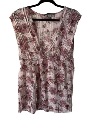 Vanity Y2k Fairy Lace Large Floral Lace Boho Sheer‎ Cap Sleeve Going Out Top thumbnail 1