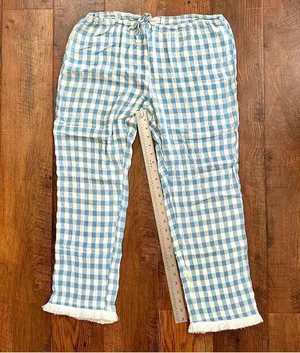 LIFE IN PARADISE drawstring gingham pants, size L Size L thumbnail 6