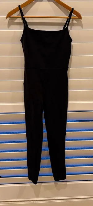 Wilfred Black Slim Spaghetti-Strap Jumpsuit thumbnail 1