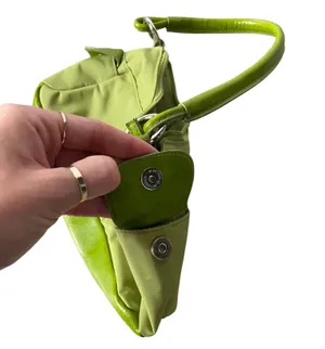 Vintage y2k lime green hand bag purse 🔥 thumbnail 3