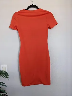 Missy Empire Chest Cutout Bodycon Mini Dress, Small, Orange thumbnail 4