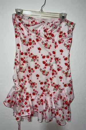 Tiger mist strapless dress thumbnail 1