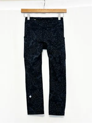 Lululemon Speed Up Crop 21" Nouveau Mach Blue Black Legging size 2 thumbnail 5