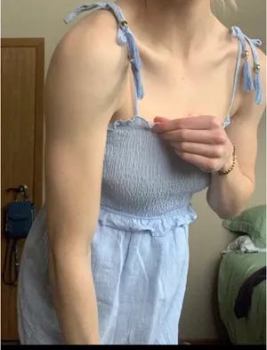 Light Blue Flowy Mini Dress thumbnail 3