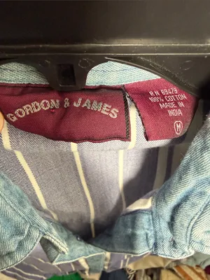VTG Gordon & James Sleeves Denim Striped Button Down Aztec Western Top Medium thumbnail 3