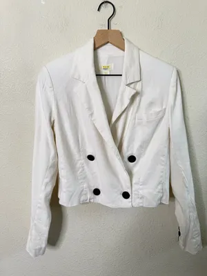 Anthropologie Maeve Linen Cropped Blazer Womens Size S thumbnail 5