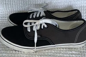 Vans Unisex Black And Gray Canvas Sneakers thumbnail 2