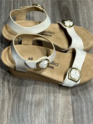 Birkenstock Papillio Cream Ankle-Strap Wedge Sandals thumbnail 4