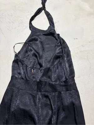 Misa Los Angeles Xandra Black Halter Wide-Leg Jumpsuit large thumbnail 6