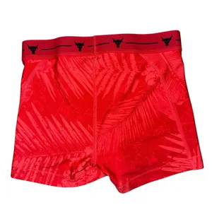 Under Armour Project Rock HeatGear compression shorts palm leaf Brahma Bull logo thumbnail 5
