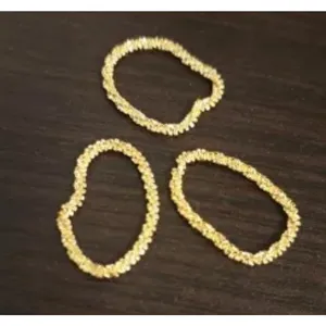 Sparkling‎ Yellow Gold Plated 925 Margarita Chain Flexible Ring, Sz 6.5 thumbnail 15