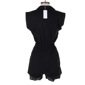 Baltic Born Black Toni Romper Button Front Linen Blend Small Minimalist Coastal thumbnail 4